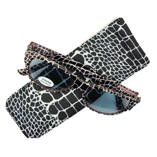 Dames zonneleesbril met slangmotief Zwart Zwart