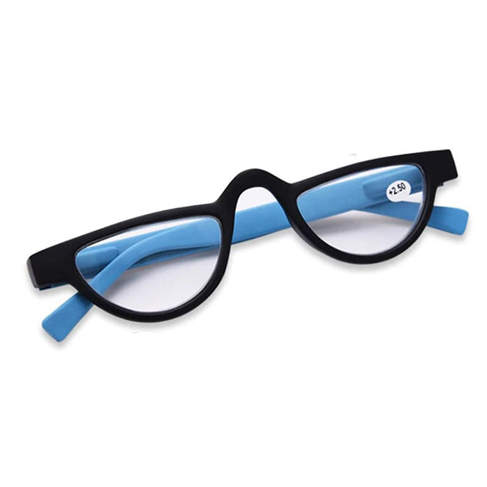 Knop wees onder de indruk Vooravond Koop Halve maan leesbril zwart blauw online. Goedkope Lookover leesbrillen.