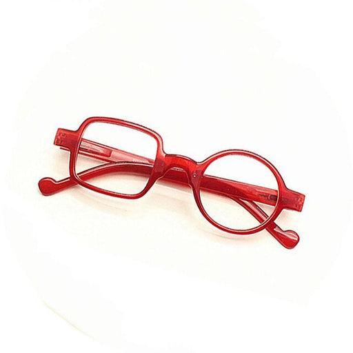 Hippe Leesbril Felrood met vierkant en rond glas Rood Rood