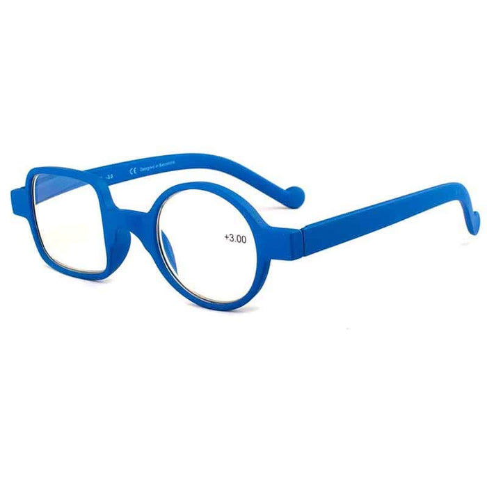 Hippe Leesbril Vierkant Rond Blauw Blauw Blauw