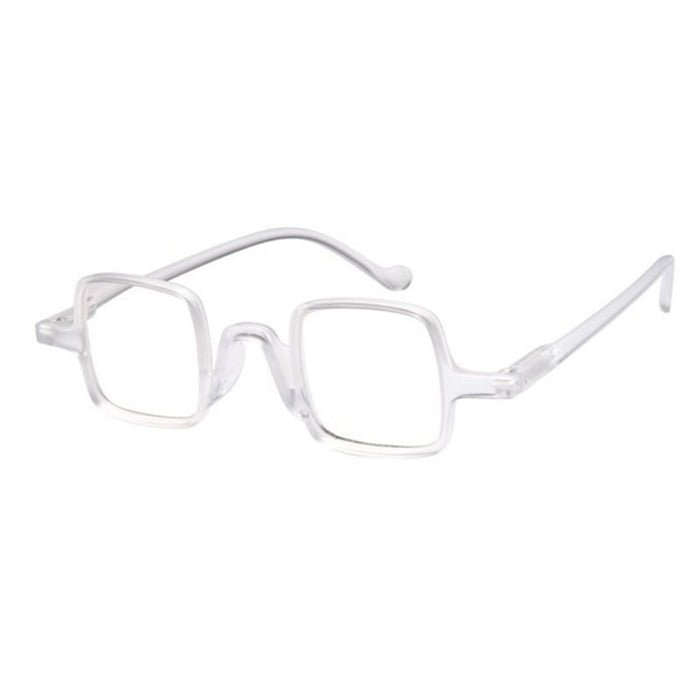 Vierkante leesbril transparant Transparant/Wit Transparant/Wit